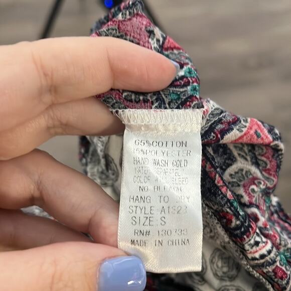 Umgee Black and White Geometric Print Tunic Dress Size Small - Picture 7 of 8